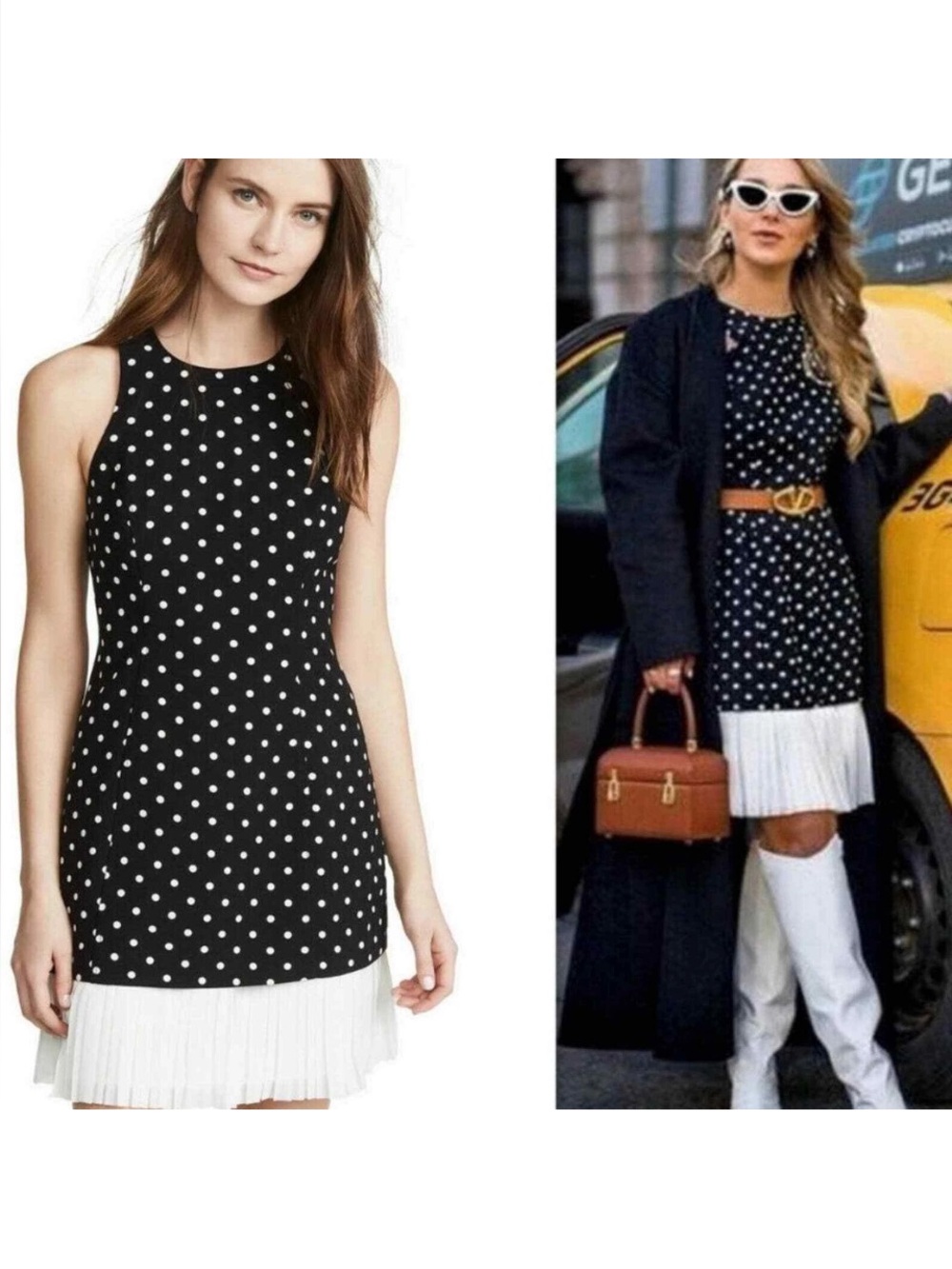 Cinq à Sept Catriona Pleated Hem Short Shift Catriona Polka Dot Dress 12